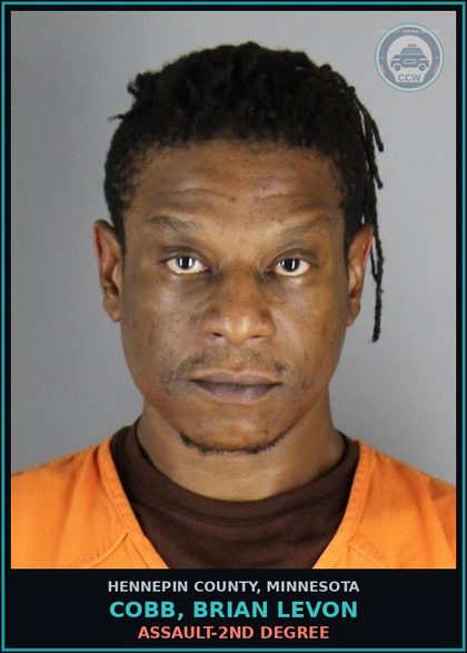 CCW arrest card for COBB, BRIAN LEVON in Hennepin County: ASSAULT-2ND DEGREE