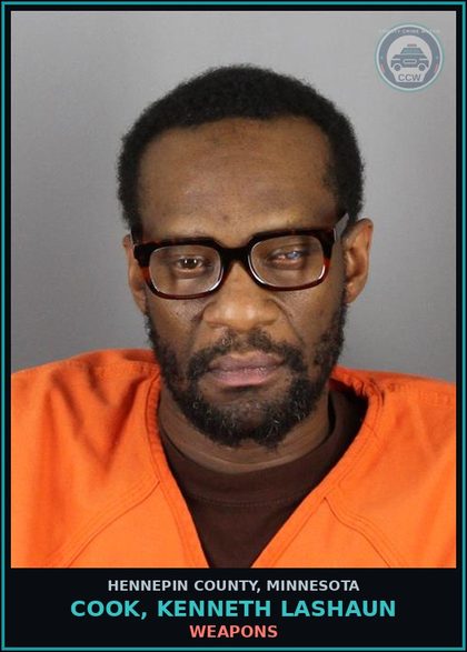 CCW arrest card for COOK, KENNETH LASHAUN in Hennepin County: WEAPONS