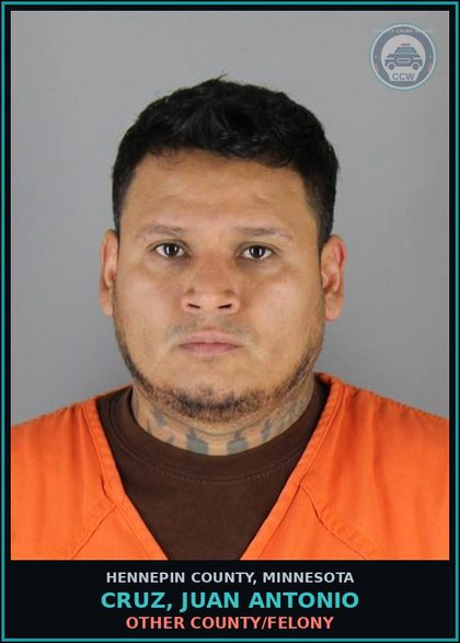 CCW arrest card for CRUZ, JUAN ANTONIO in Hennepin County: OTHER COUNTY/FELONY