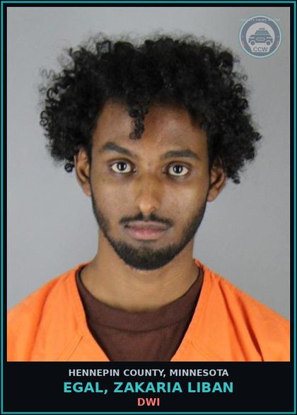 CCW arrest card for EGAL, ZAKARIA LIBAN in Hennepin County: DWI