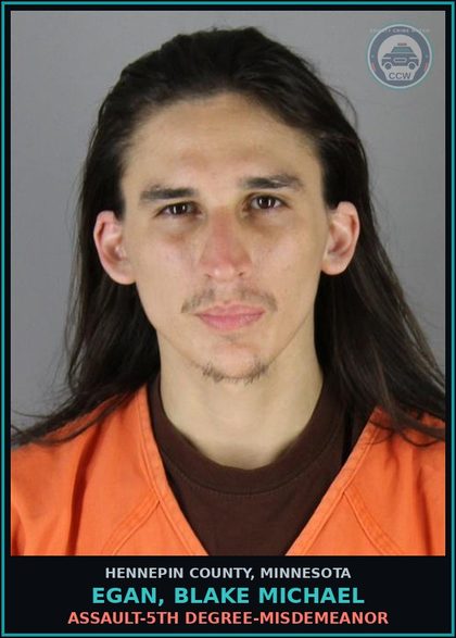 CCW arrest card for EGAN, BLAKE MICHAEL in Hennepin County: TRESPASS-PREMISES OF ANOTHER-REFUSE TO DEPART