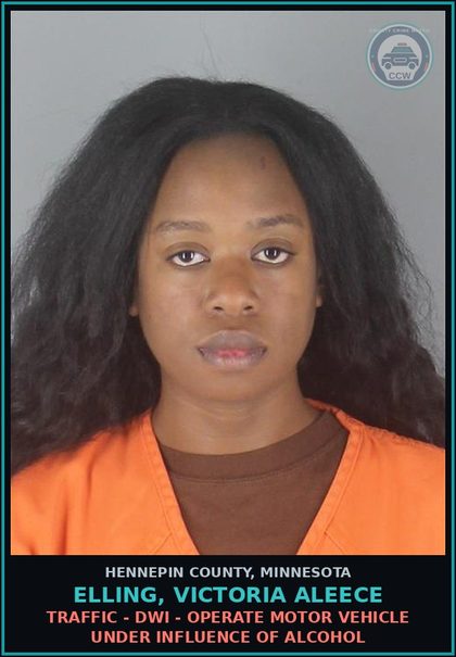 CCW arrest card for ELLING, VICTORIA ALEECE in Hennepin County: TRAFFIC - DWI - OPERATE MOTOR VEHICLE UNDER INFLUENCE OF ALCOHOL