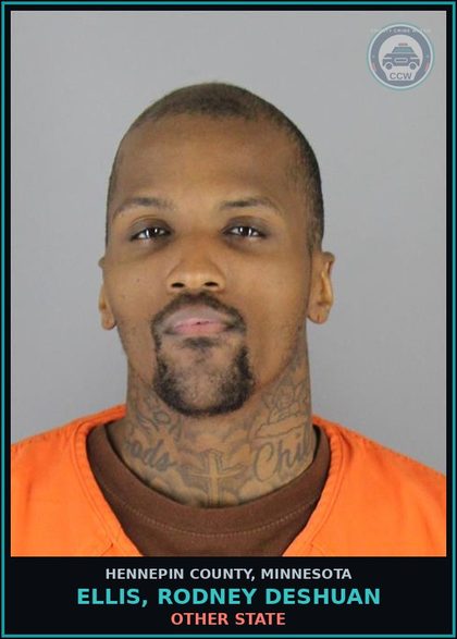 CCW arrest card for ELLIS, RODNEY DESHUAN in Hennepin County: OTHER STATE