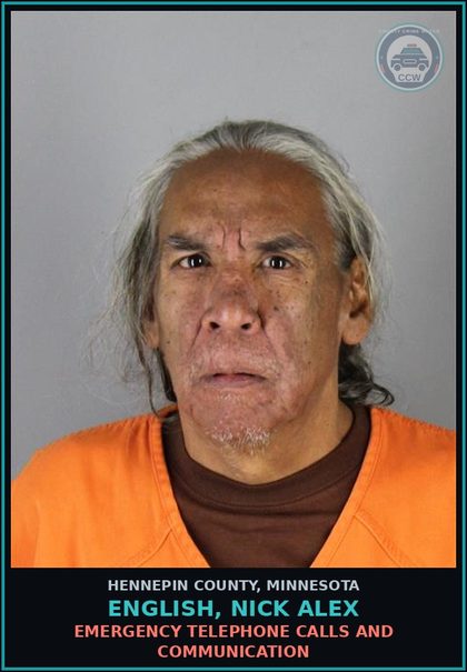 CCW arrest card for ENGLISH, NICK ALEX in Hennepin County: EMERGENCY TELEPHONE CALLS AND COMMUNICATION