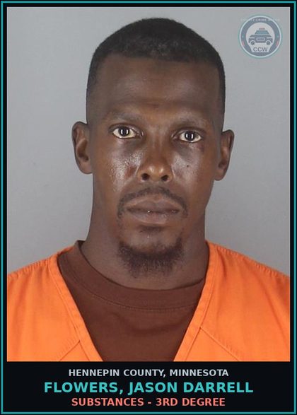 CCW arrest card for FLOWERS, JASON DARRELL in Hennepin County: DRUGS - 3RD DEGREE