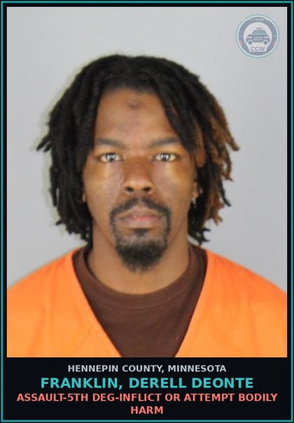 CCW arrest card for FRANKLIN, DERELL DEONTE in Hennepin County: ASSAULT-5TH DEG-INFLICT OR ATTEMPT BODILY HARM