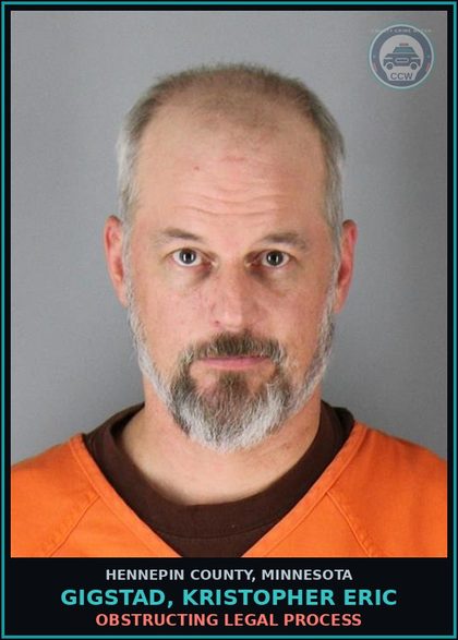 CCW arrest card for GIGSTAD, KRISTOPHER ERIC in Hennepin County: OBSTRUCTING LEGAL PROCESS