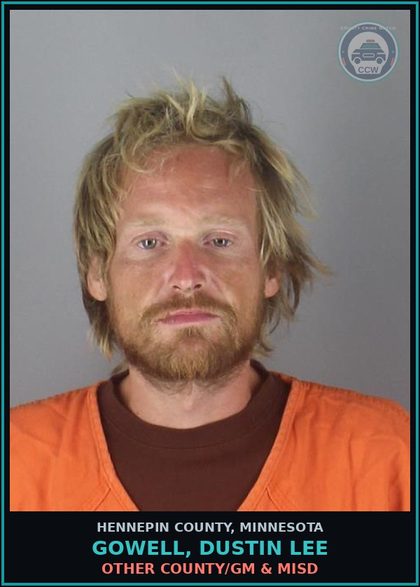 CCW arrest card for GOWELL, DUSTIN LEE in Hennepin County: OTHER COUNTY/GM & MISD