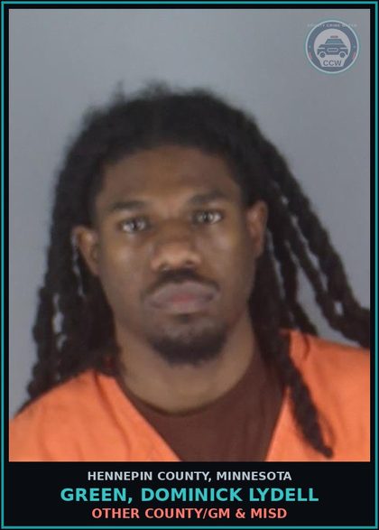CCW arrest card for GREEN, DOMINICK LYDELL in Hennepin County: OTHER COUNTY/GM & MISD