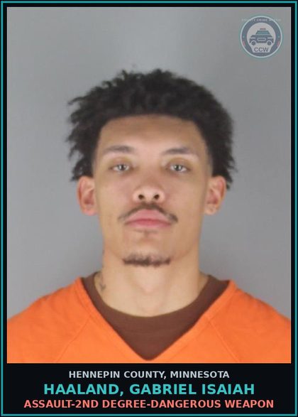 CCW arrest card for HAALAND, GABRIEL ISAIAH in Hennepin County: ASSAULT-2ND DEGREE-DANGEROUS WEAPON