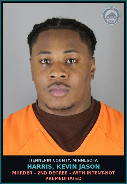 CCW arrest card for HARRIS, KEVIN JASON in Hennepin County: MURDER - 2ND DEGREE - WITH INTENT-NOT PREMEDITATED