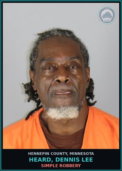 CCW arrest card for HEARD, DENNIS LEE in Hennepin County: SIMPLE ROBBERY