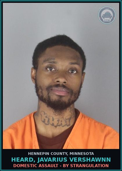 CCW arrest card for HEARD, JAVARIUS VERSHAWNN in Hennepin County: DOMESTIC ASSAULT - BY STRANGULATION