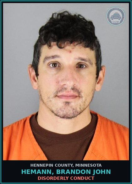 CCW arrest card for HEMANN, BRANDON JOHN in Hennepin County: DISORDERLY CONDUCT