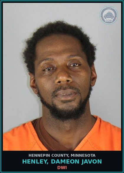 CCW arrest card for HENLEY, DAMEON JAVON in Hennepin County: DWI