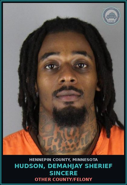 CCW arrest card for HUDSON, DEMAHJAY SHERIEF SINCERE in Hennepin County: DEPARTMENT OF CORRECTIONS