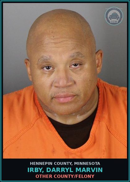 CCW arrest card for IRBY, DARRYL MARVIN in Hennepin County: DEPARTMENT OF CORRECTIONS