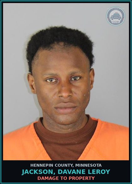 CCW arrest card for JACKSON, DAVANE LEROY in Hennepin County: DAMAGE TO PROPERTY