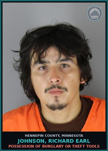 CCW arrest card for JOHNSON, RICHARD EARL in Hennepin County: POSSESSION OF BURGLARY OR THEFT TOOLS