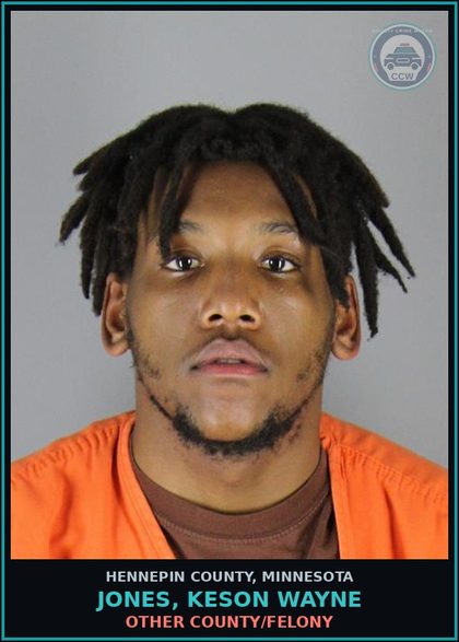 CCW arrest card for JONES, KESON WAYNE in Hennepin County: OTHER COUNTY/FELONY