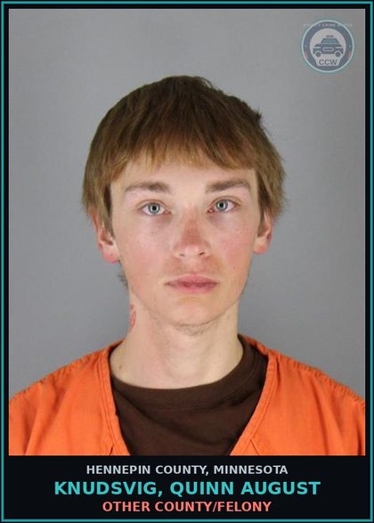CCW arrest card for KNUDSVIG, QUINN AUGUST in Hennepin County: OTHER COUNTY/FELONY