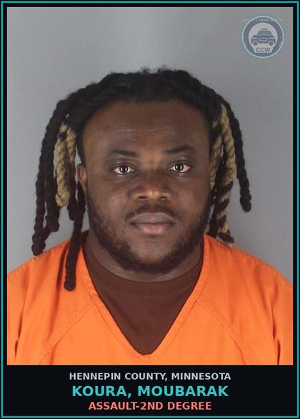 CCW arrest card for KOURA, MOUBARAK in Hennepin County: ASSAULT-2ND DEGREE