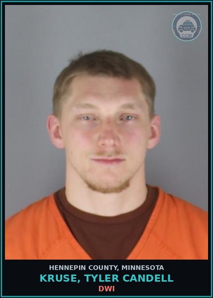 CCW arrest card for KRUSE, TYLER CANDELL in Hennepin County: DWI