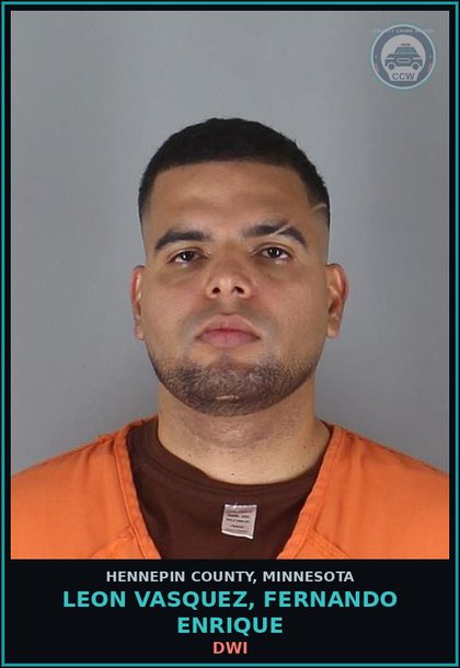CCW arrest card for LEON VASQUEZ, FERNANDO ENRIQUE in Hennepin County: DWI