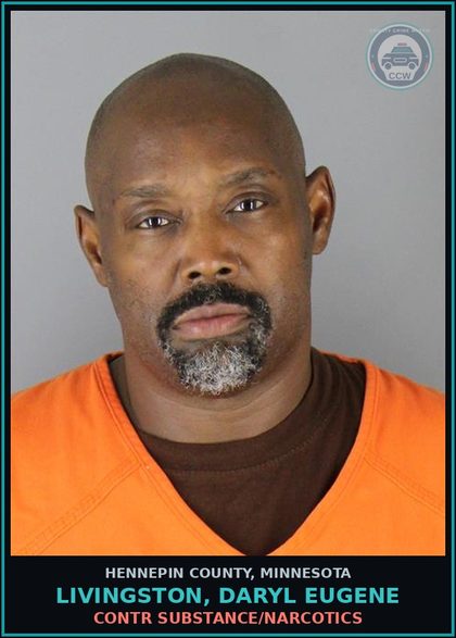 CCW arrest card for LIVINGSTON, DARYL EUGENE in Hennepin County: contr substance/NARCOTICS