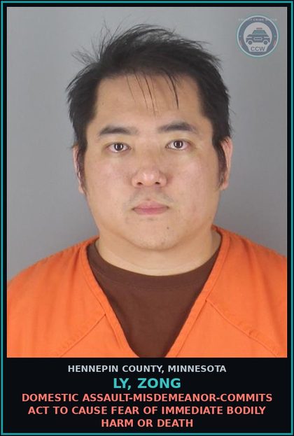 CCW arrest card for LY, ZONG in Hennepin County: DOMESTIC ASSAULT-MISDEMEANOR-COMMITS ACT TO CAUSE FEAR OF IMMEDIATE BODILY HARM OR DEATH