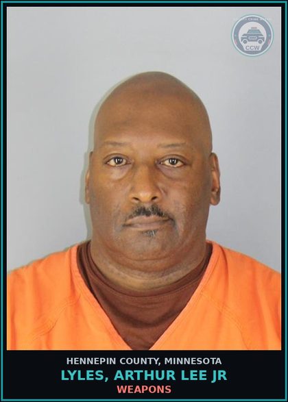 CCW arrest card for LYLES, ARTHUR LEE JR in Hennepin County: WEAPONS