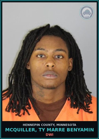 CCW arrest card for MCQUILLER, TY MARRE BENYAMIN in Hennepin County: DWI