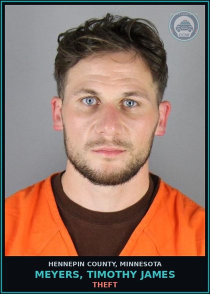CCW arrest card for MEYERS, TIMOTHY JAMES in Hennepin County: THEFT