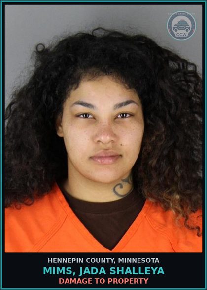 CCW arrest card for MIMS, JADA SHALLEYA in Hennepin County: DAMAGE TO PROPERTY