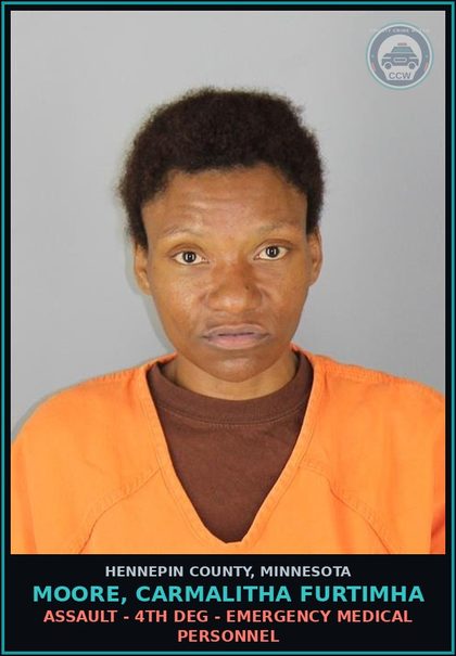 CCW arrest card for MOORE, CARMALITHA FURTIMHA in Hennepin County: DAMAGE TO PROPERTY - 1ST DEGREE - VALUE REDUCED OVER $1000