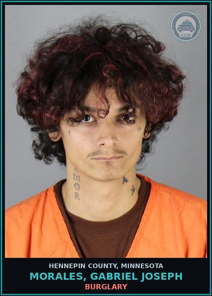 CCW arrest card for MORALES, GABRIEL JOSEPH in Hennepin County: BURGLARY