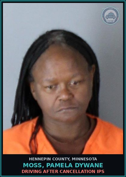 CCW arrest card for MOSS, PAMELA DYWANE in Hennepin County: DRIVING AFTER CANCELLATION IPS
