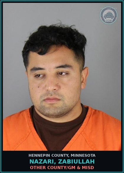 CCW arrest card for NAZARI, ZABIULLAH in Hennepin County: OTHER COUNTY/GM & MISD