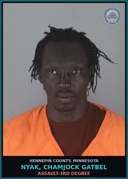 CCW arrest card for NYAK, CHAMJOCK GATBEL in Hennepin County: ASSAULT-3RD DEGREE