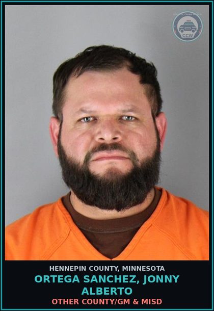 CCW arrest card for ORTEGA SANCHEZ, JONNY ALBERTO in Hennepin County: OTHER COUNTY/GM & MISD