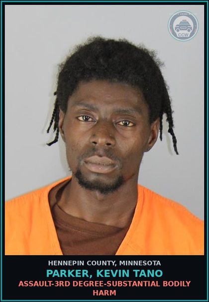 CCW arrest card for PARKER, KEVIN TANO in Hennepin County: ASSAULT-3RD DEGREE-SUBSTANTIAL BODILY HARM