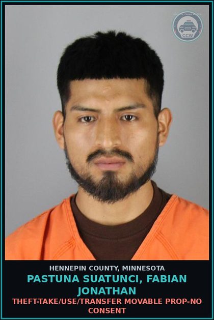 CCW arrest card for PASTUNA SUATUNCI, FABIAN JONATHAN in Hennepin County: OTHER COUNTY/GM & MISD