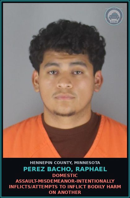 CCW arrest card for PEREZ BACHO, RAPHAEL in Hennepin County: DOMESTIC ASSAULT-MISDEMEANOR-INTENTIONALLY INFLICTS/ATTEMPTS TO INFLICT BODILY HARM ON ANOTHER