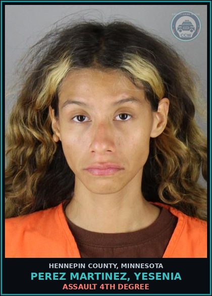 CCW arrest card for PEREZ MARTINEZ, YESENIA in Hennepin County: ASSAULT 4TH DEGREE