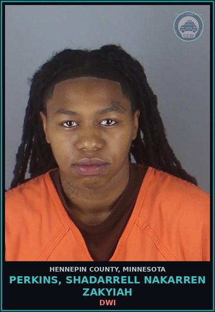 CCW arrest card for PERKINS, SHADARRELL NAKARREN ZAKYIAH in Hennepin County: DWI