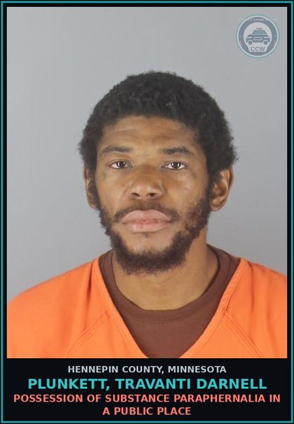 CCW arrest card for PLUNKETT, TRAVANTI DARNELL in Hennepin County: DRUGS - 5TH DEG