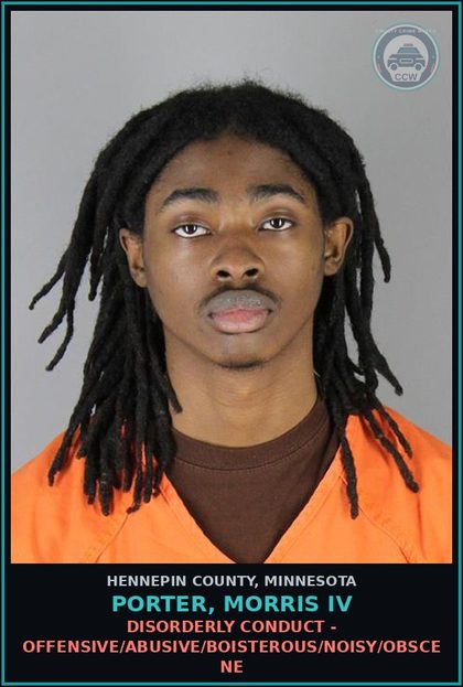 CCW arrest card for PORTER, MORRIS IV in Hennepin County: INDECENT EXPOSURE-PUBLIC PLACE WILLFULLY/LEWDLY