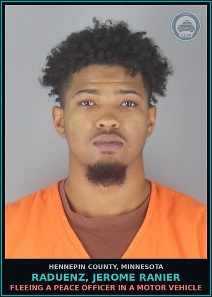 CCW arrest card for RADUENZ, JEROME RANIER in Hennepin County: FLEEING A PEACE OFFICER IN A MOTOR VEHICLE