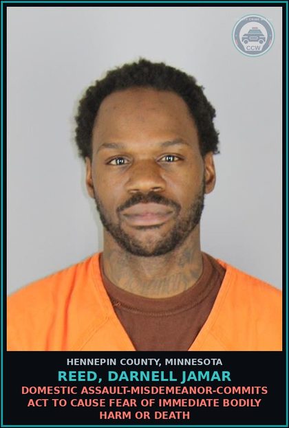 CCW arrest card for REED, DARNELL JAMAR in Hennepin County: THREATS OF VIOLENCE - RECKLESS DISREGARD RISK
