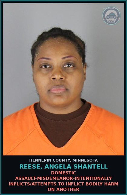 CCW arrest card for REESE, ANGELA SHANTELL in Hennepin County: DOMESTIC ASSAULT-MISDEMEANOR-INTENTIONALLY INFLICTS/ATTEMPTS TO INFLICT BODILY HARM ON ANOTHER